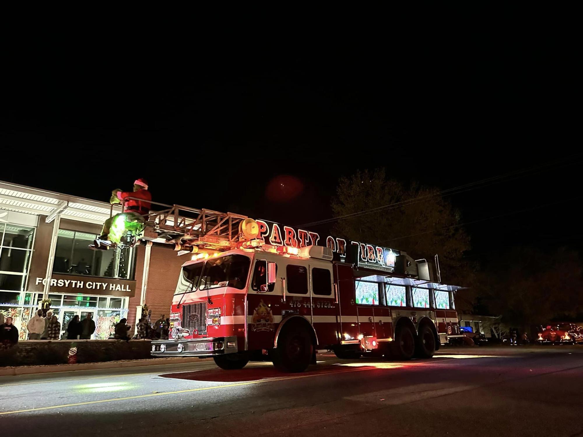 Christmas Fire Truck Scene