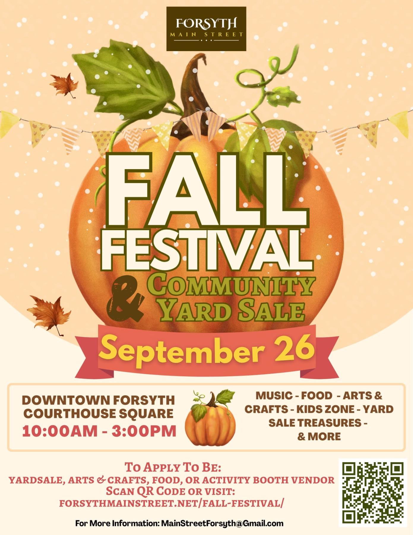 Forsyth Main Street Fall Festival and Community Yard Sale flyer